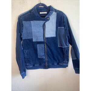 NEW Mavi jeans jacket Block patchwork zip S Y2k 90s L rare unique